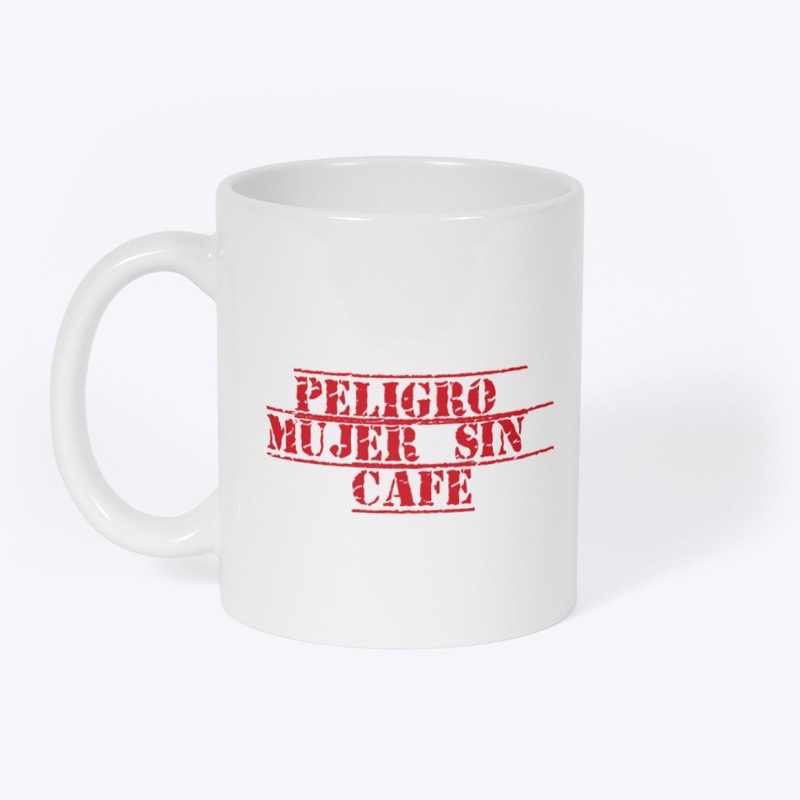 Taza Peligro mujer sin café - blanco